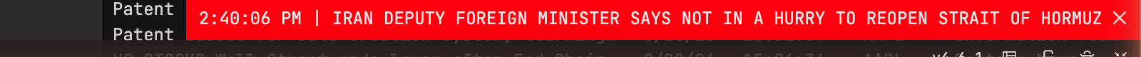 The breaking banner interrupts whatever you're doing, timestamped, whatever workspace you're in